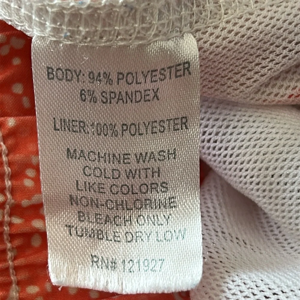 Johnnie-O Men’s Medium Swim Trunks Orange White Coral Sand-dollar Pattern